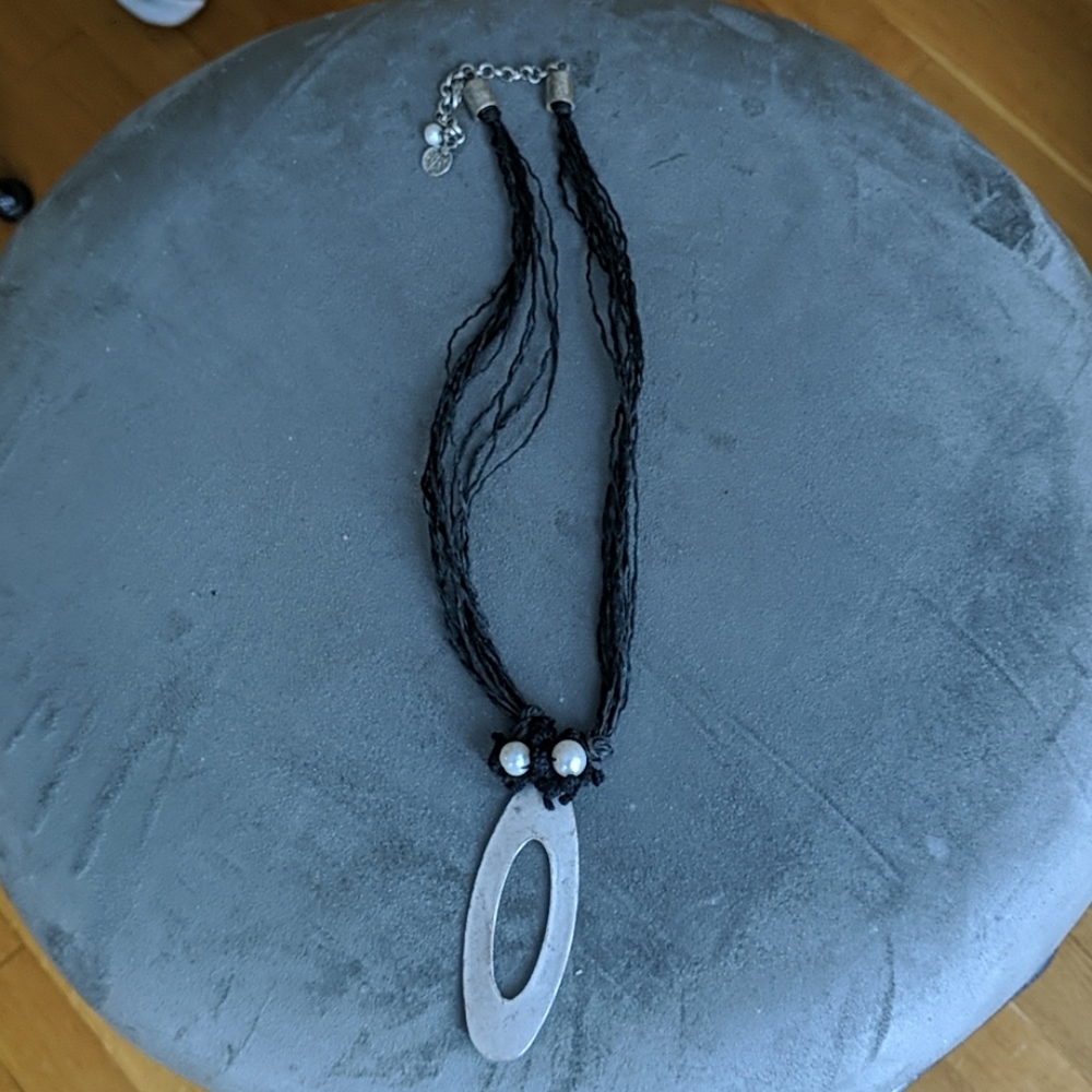 Silver medallion necklace
